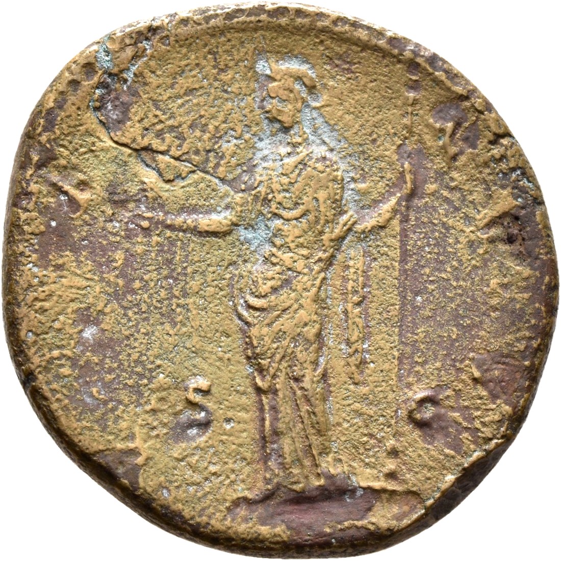 RIC III Antoninus Pius 1408 (as) Antoninus Pius reverse, Venus standing left, holding apple and sceptre