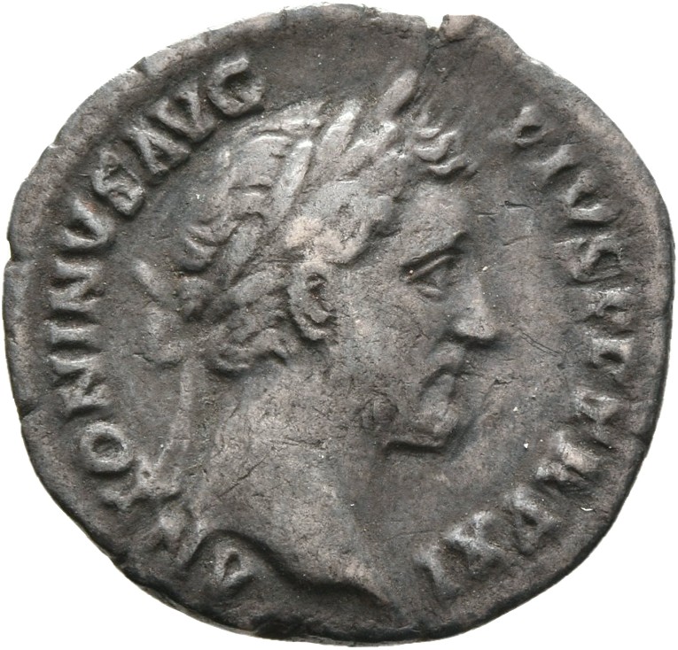 RIC III Antoninus Pius 162 Antoninus Pius obverse, Head of Antoninus Pius, laureate, right