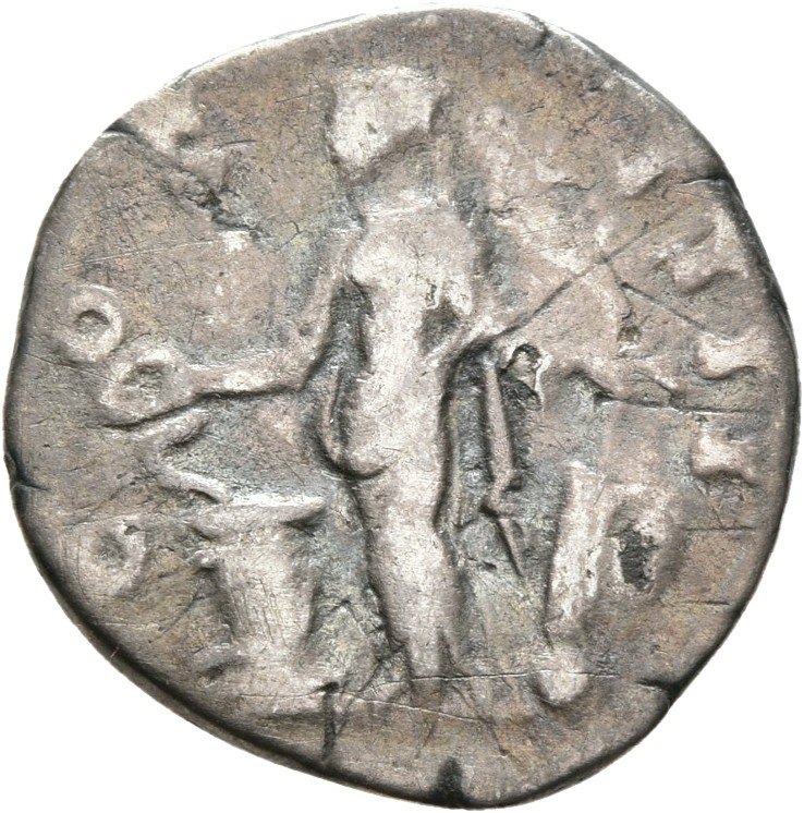 RIC III Antoninus Pius 167 (denarius) Antoninus Pius reverse, Salus, draped, standing left, holding patera in right hand f...
