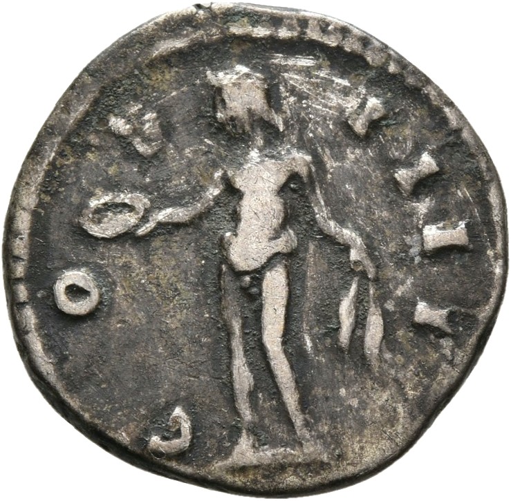 RIC III Antoninus Pius 189 Antoninus Pius reverse, Bonus Eventus, naked, standing left, holding patera in extended right h...