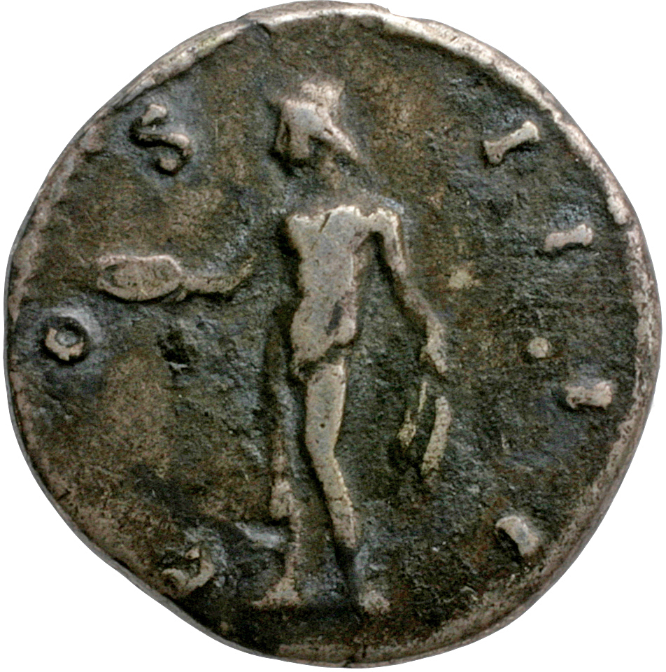 RIC III Antoninus Pius 196 Antoninus Pius reverse, Genius, standing left, holding patera in extended right hand and two co...