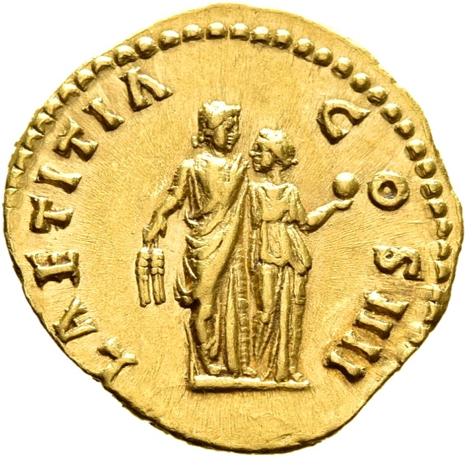 RIC III Antoninus Pius 199A Antoninus Pius reverse, Ceres, draped, standing right, holding two corn-ears in right hand; at...