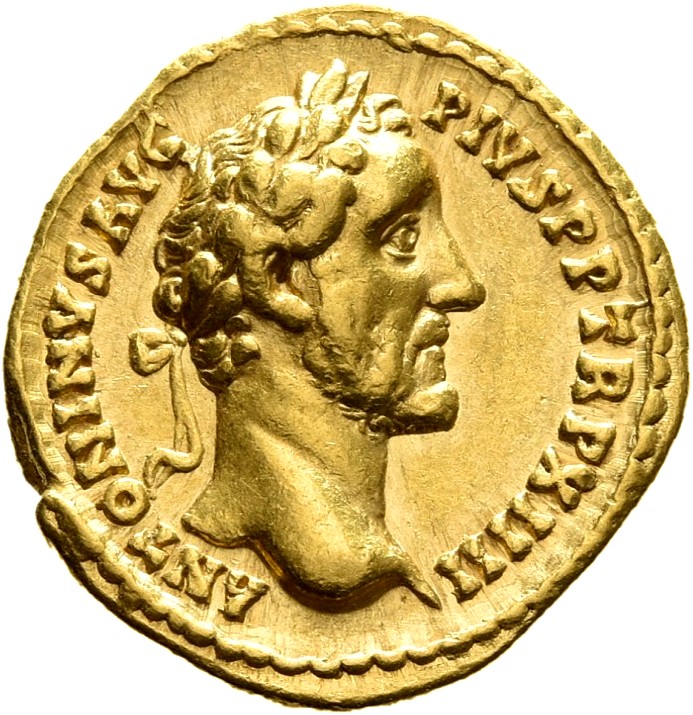 RIC III Antoninus Pius 199C Antoninus Pius obverse, Head of Antoninus Pius, laureate, right
