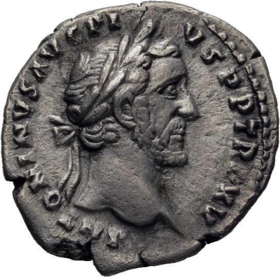 RIC III Antoninus Pius 205 Antoninus Pius obverse, Head of Antoninus Pius, laureate, right