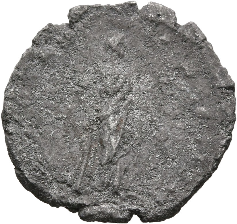RIC III Antoninus Pius 212 Antoninus Pius reverse, Tranquilitas, draped, standing right, holding rudder on globe in right ...
