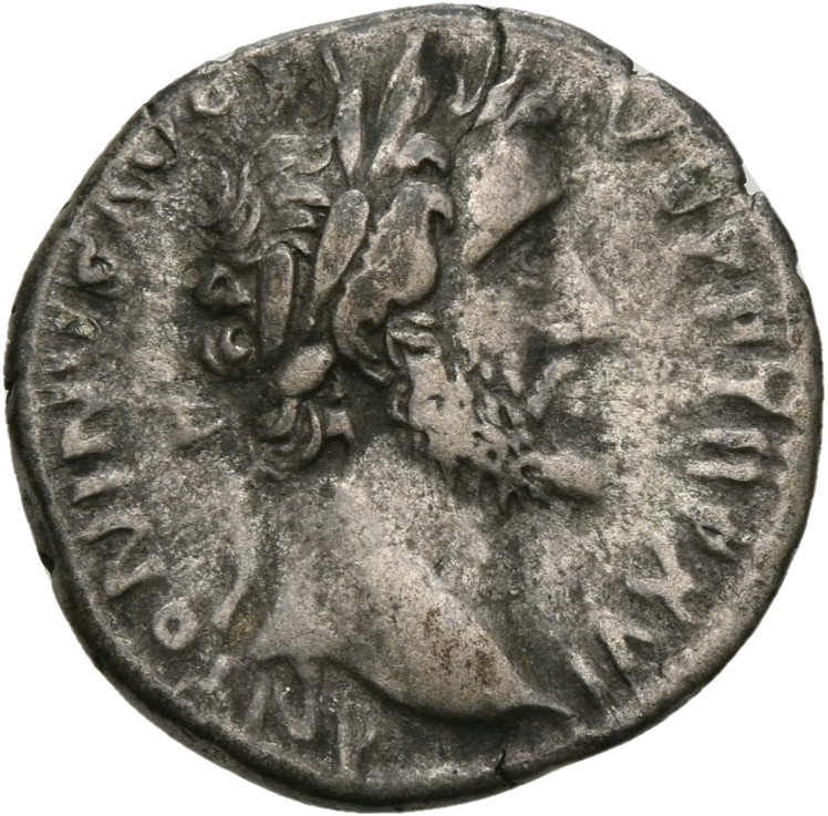 RIC III Antoninus Pius 221 Antoninus Pius obverse, Head of Antoninus Pius, laureate, right
