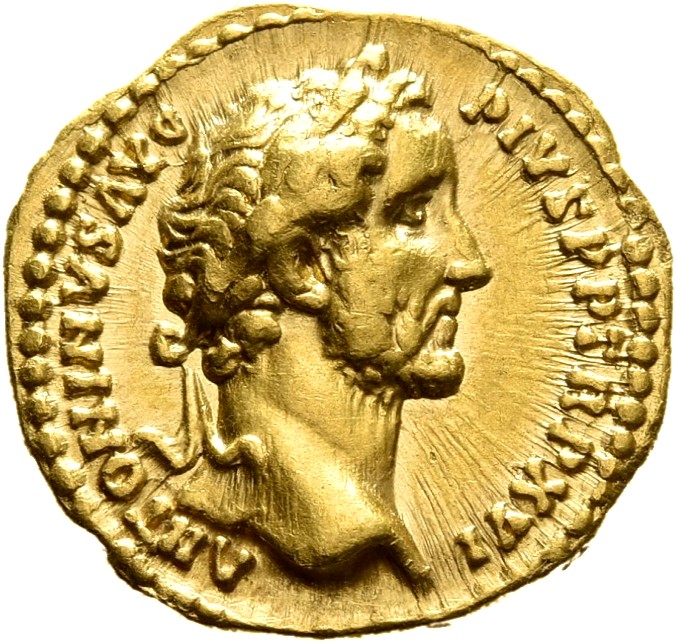 RIC III Antoninus Pius 226C Antoninus Pius obverse, Head of Antoninus Pius, laureate, right