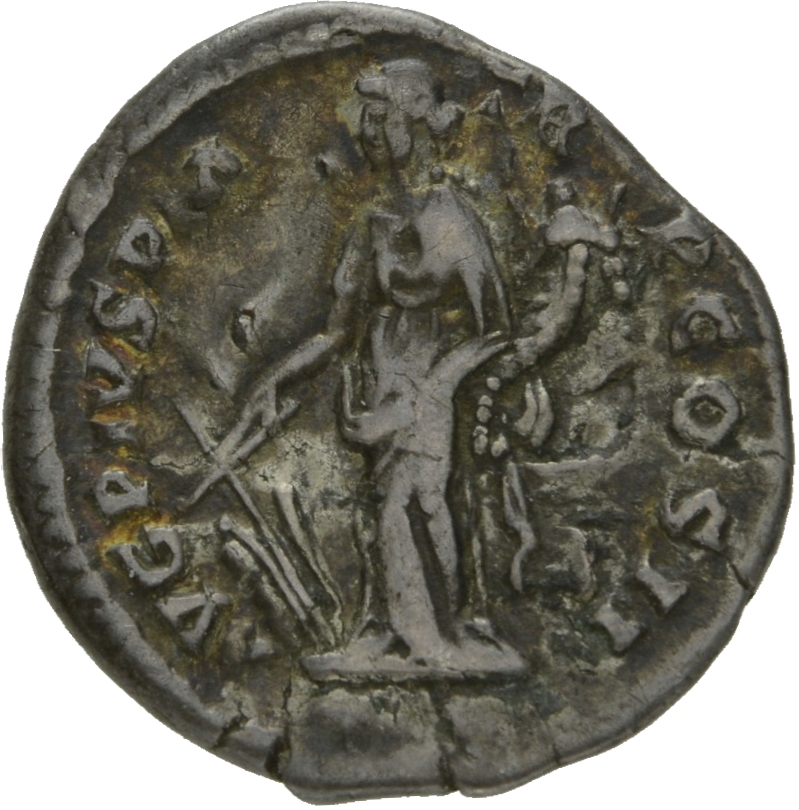 RIC III Antoninus Pius 22a Antoninus Pius reverse, Fortuna, draped, standing left, holding rudder in right hand and cornuc...