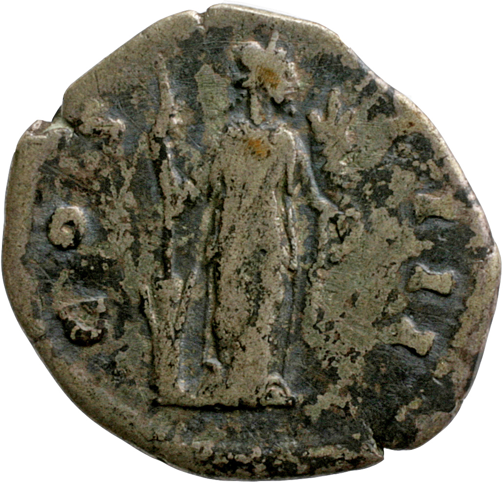 RIC III Antoninus Pius 232 Antoninus Pius reverse, Fortuna, draped, standing right, holding rudder set on globe, vertical ...