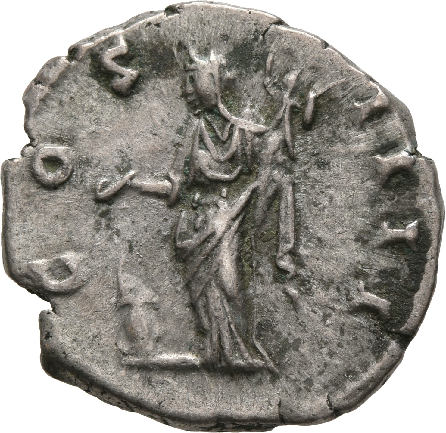 RIC III Antoninus Pius 238 Antoninus Pius reverse, Vesta, veiled, draped, standing left, sacrificing out of patera in righ...