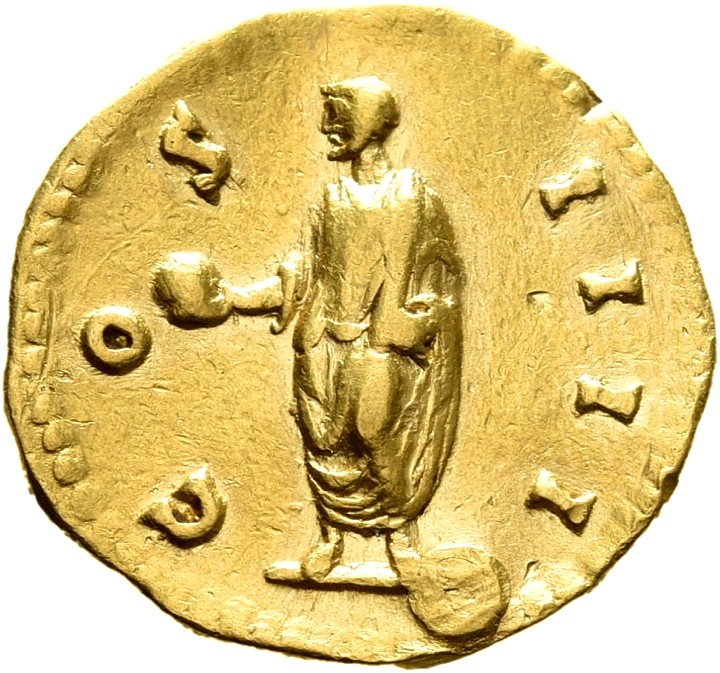 RIC III Antoninus Pius 241 Antoninus Pius reverse, Antoninus Pius, draped, standing left, holding globe on extended right ...