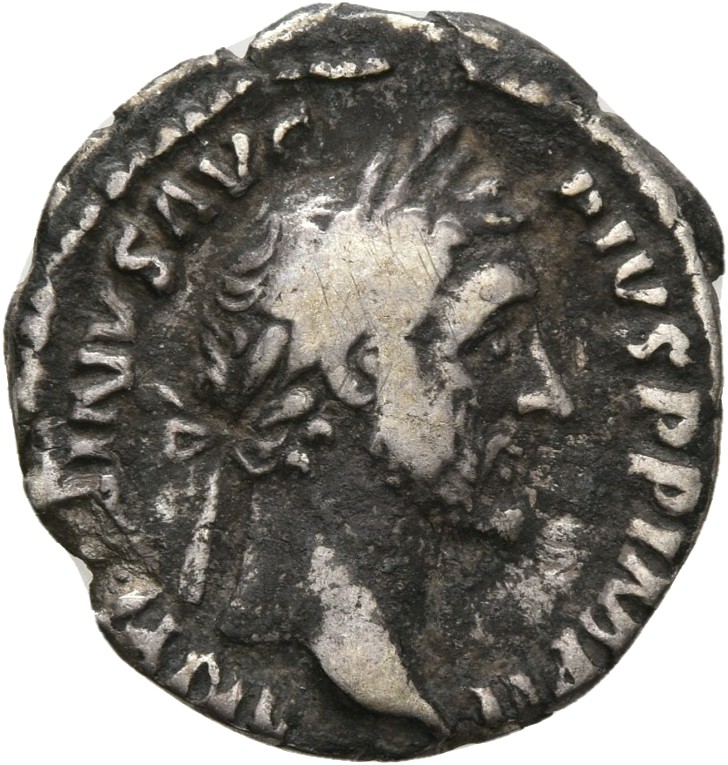 RIC III Antoninus Pius 252 Antoninus Pius obverse, Head of Antoninus Pius, laureate, right