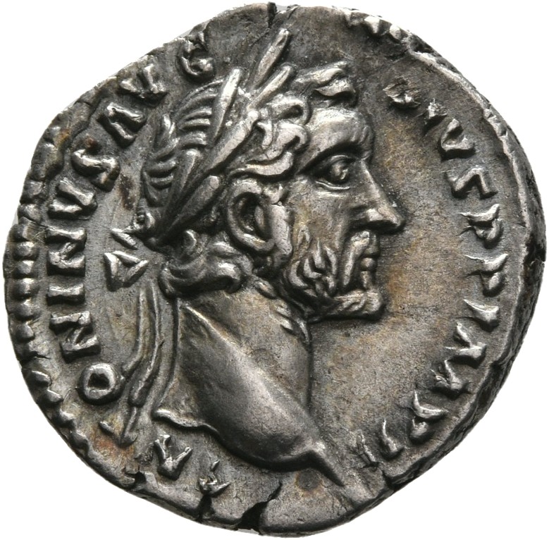 RIC III Antoninus Pius 259 Antoninus Pius obverse, Head of Antoninus Pius, laureate, right