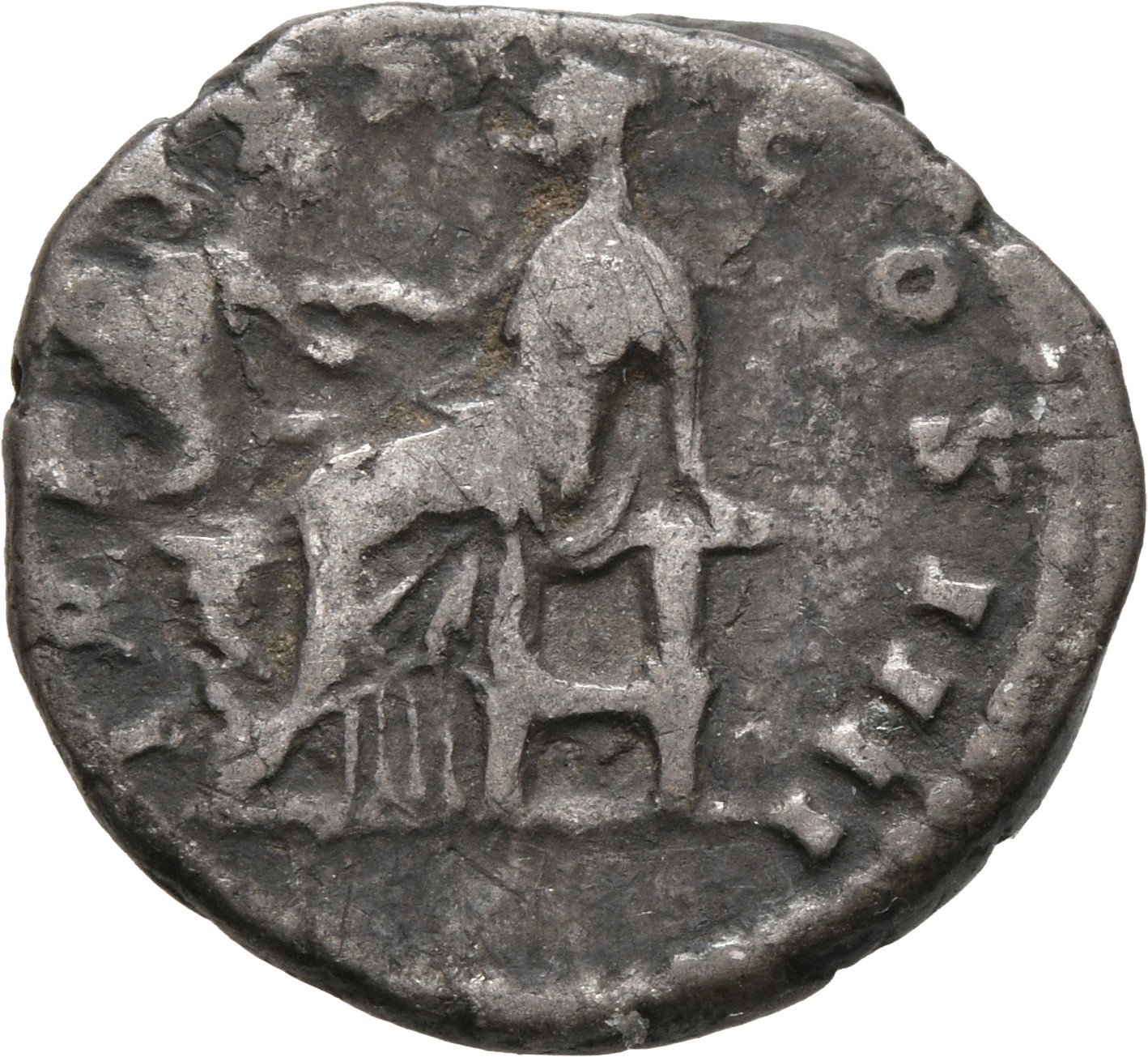RIC III Antoninus Pius 264 Antoninus Pius reverse, Salus, draped seated, left on low seat, feeding out of patera in right ...