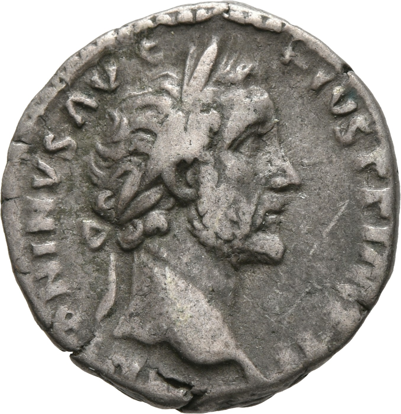 RIC III Antoninus Pius 275 Antoninus Pius obverse, Head of Antoninus Pius, laureate, right