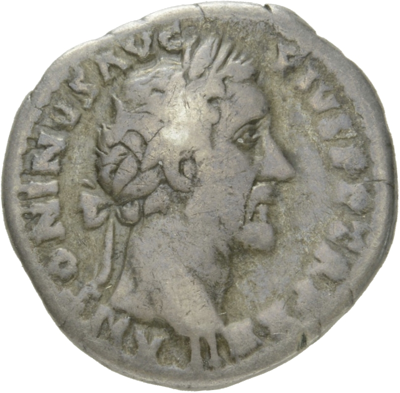 RIC III Antoninus Pius 285 Antoninus Pius obverse, Head of Antoninus Pius, laureate, right