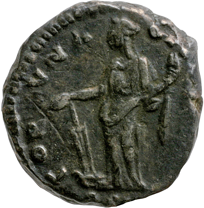 RIC III Antoninus Pius 286A (denarius) Antoninus Pius reverse, Fortuna, draped, standing left, holding in right hand pater...
