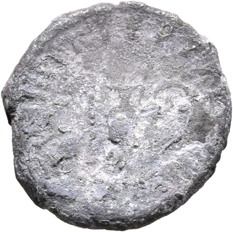 RIC III Antoninus Pius 28c Antoninus Pius reverse, Emblems of priesthood: from left to right, aspergillum, jug, lituus and...