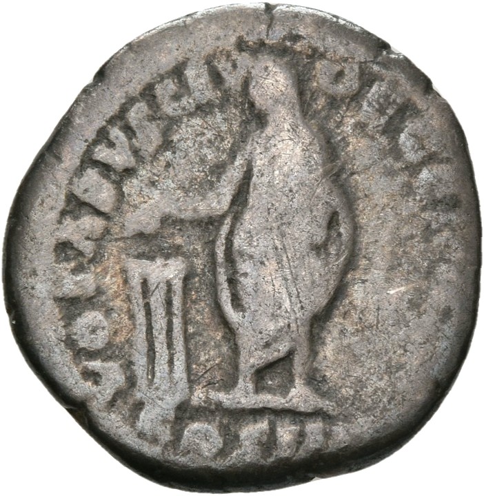 RIC III Antoninus Pius 293A Antoninus Pius reverse, Antoninus Pius, veiled, togate. standing left, sacrificing out of pate...