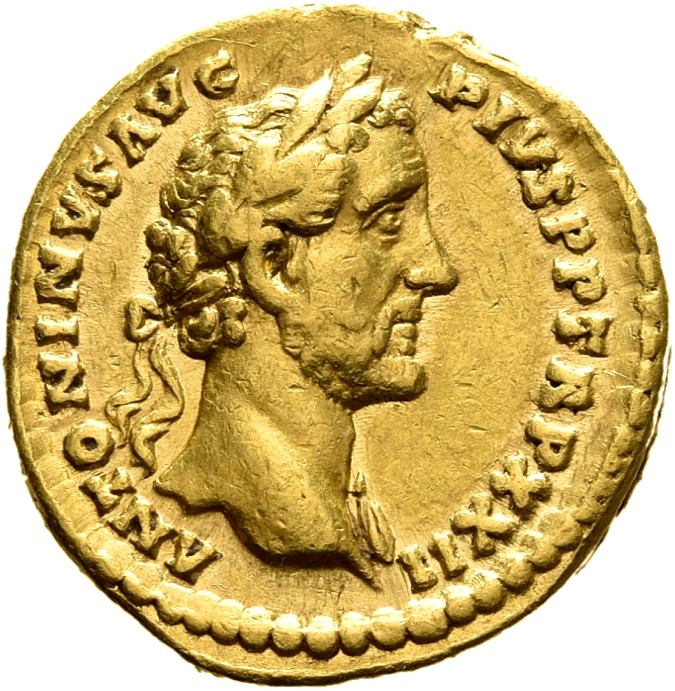 RIC III Antoninus Pius 294Ad Antoninus Pius obverse, Head of Antoninus Pius, laureate, right