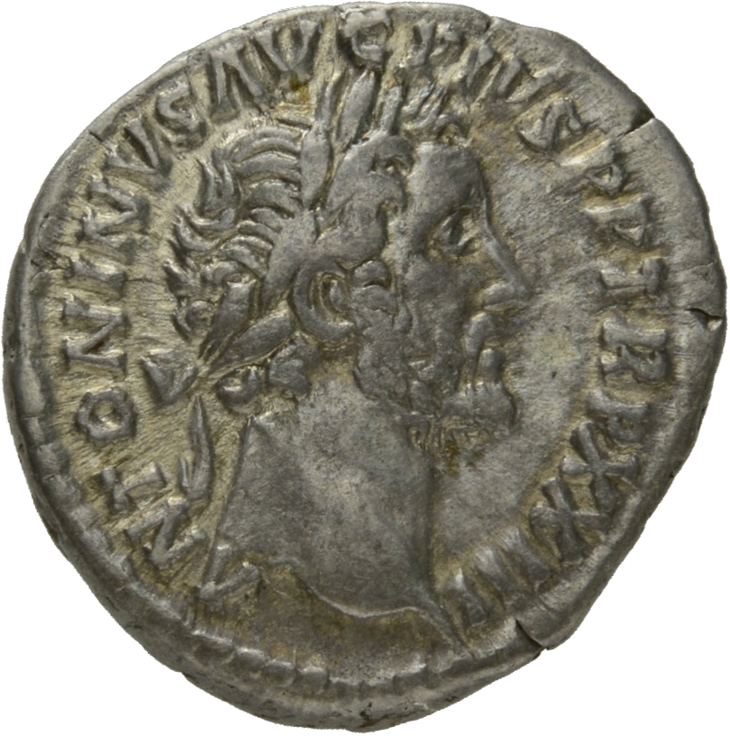 RIC III Antoninus Pius 301 Antoninus Pius obverse, Head of Antoninus Pius, laureate, right
