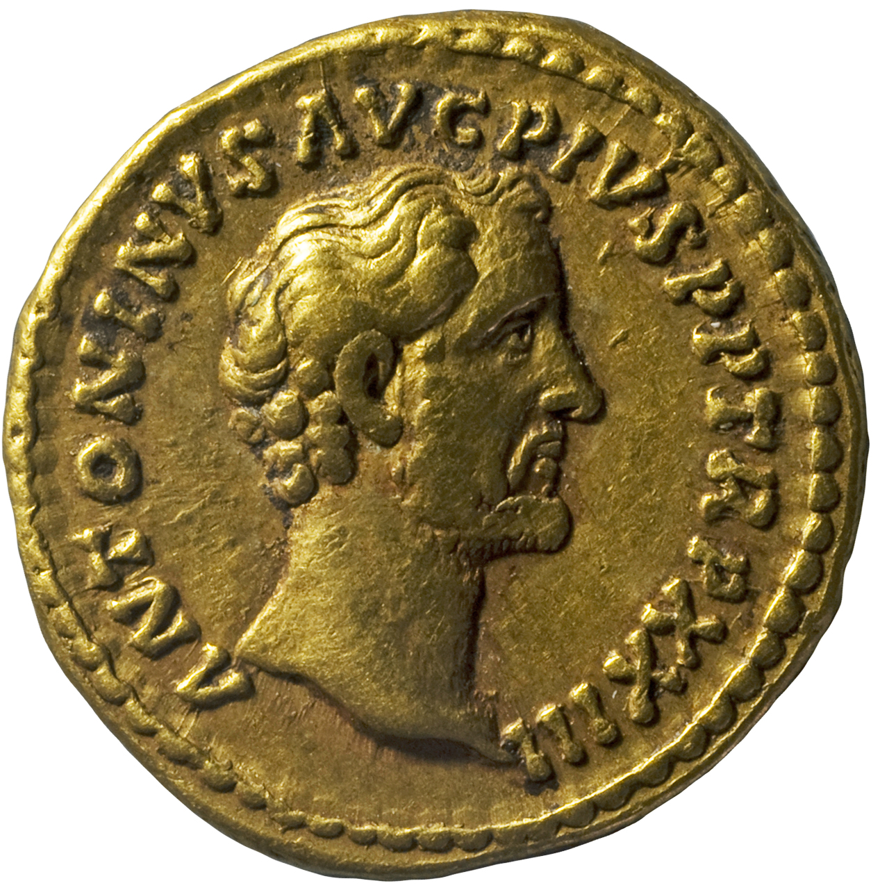 RIC III Antoninus Pius 302A Antoninus Pius obverse, Head of Antoninus Pius, laureate, right
