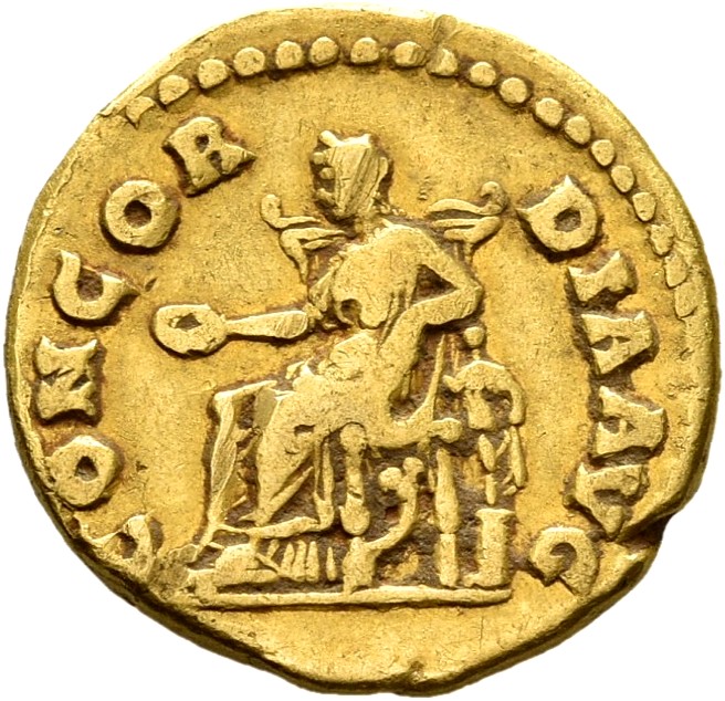RIC III Antoninus Pius 328A Antoninus Pius reverse, Concordia, draped, seated left, holding patera in right hand and resti...