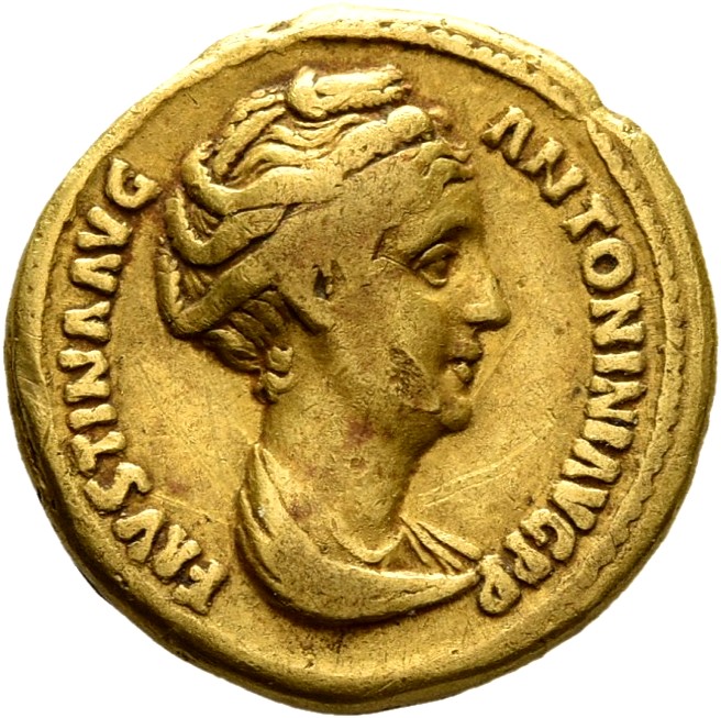 RIC III Antoninus Pius 328A Antoninus Pius obverse, Bust of Faustina the Elder, draped, right, hair elaborately waved in s...
