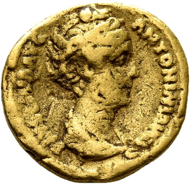 RIC III Antoninus Pius 333 Antoninus Pius obverse, Bust of Faustina the Elder, draped, right, hair elaborately waved in se...