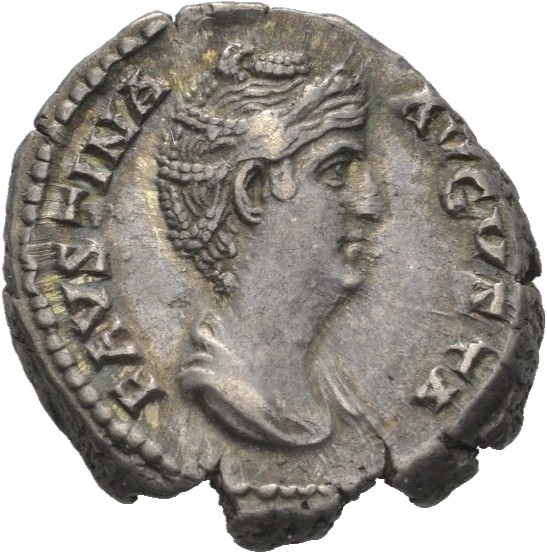 RIC III Antoninus Pius 339A Antoninus Pius obverse, Bust of Faustina the Elder, draped, right, hair elaborately waved in s...