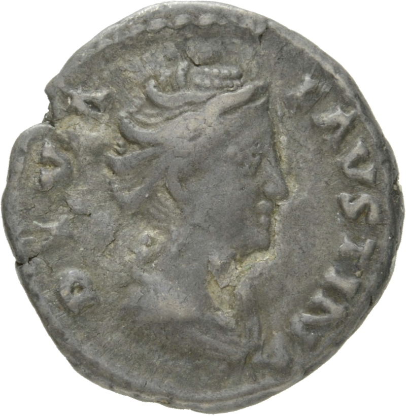RIC III Antoninus Pius 343 Antoninus Pius obverse, Bust of Faustina the Elder, draped, right, hair elaborately waved in se...