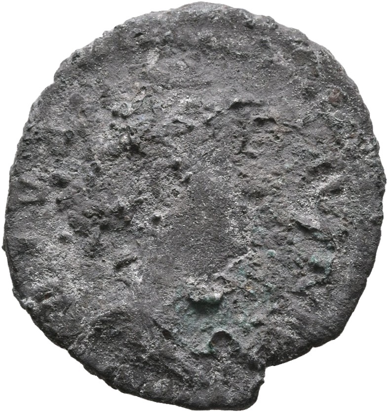 Antoninus Pius obverse — Bust of Faustina the Elder, draped, right, hair elaborately waved in several loops round head and drawn up and coiled on top
