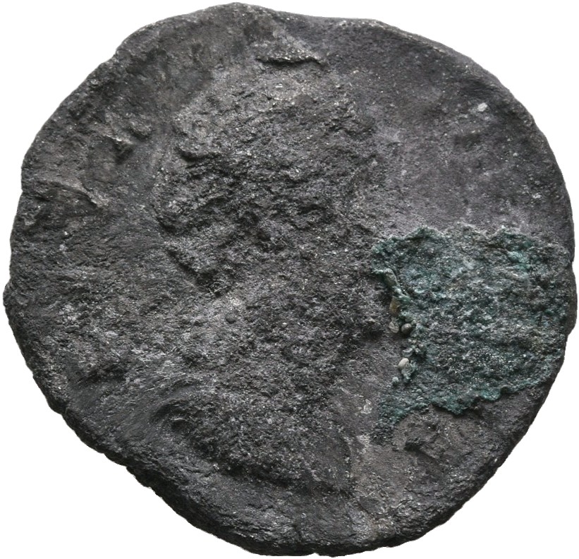 Antoninus Pius obverse — Bust of Faustina the Elder, draped, right, hair elaborately waved in several loops round head and drawn up and coiled on top