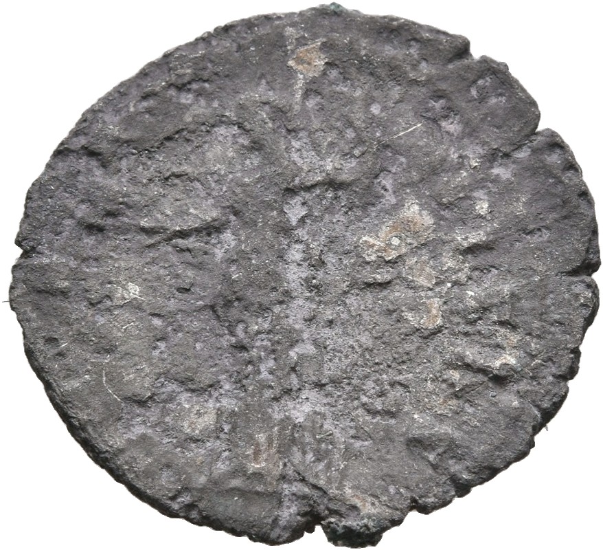 Antoninus Pius reverse — Fortuna, veiled, draped, standing left, holding globe on extended right hand and vertical rudder, close to side, in left