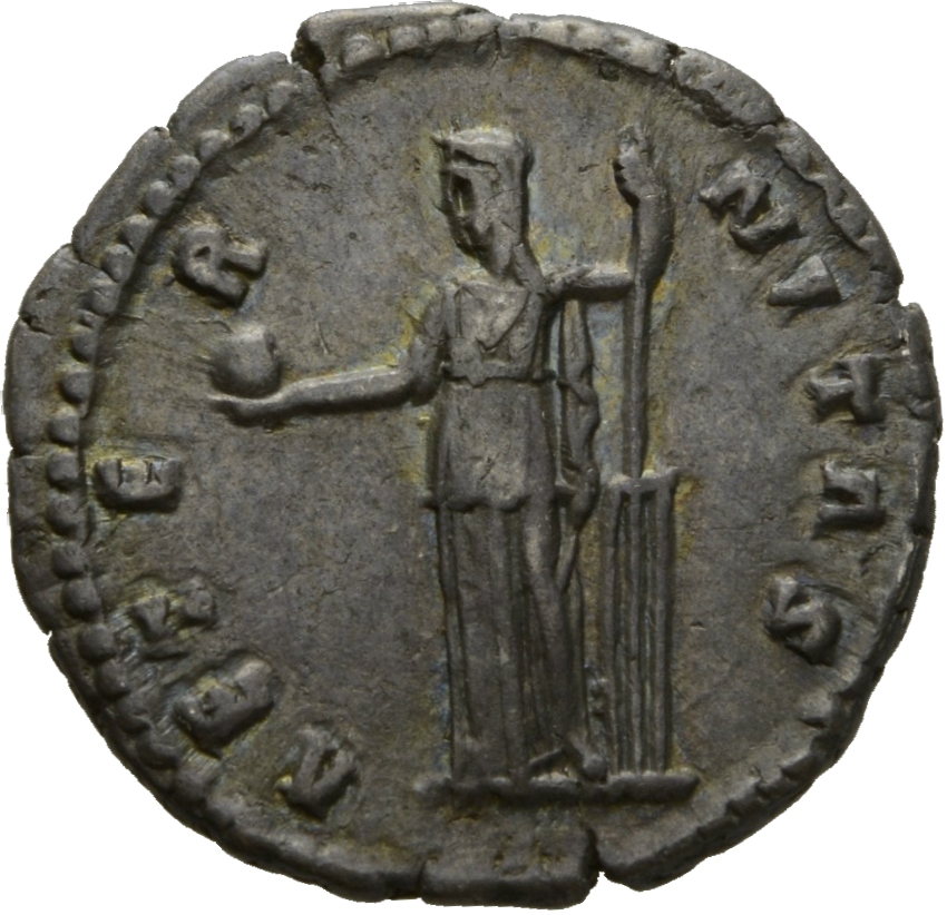 RIC III Antoninus Pius 348b Antoninus Pius reverse, Fortuna, veiled, draped, standing left, holding globe on extended righ...