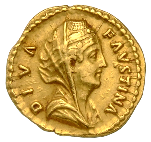 RIC III Antoninus Pius 349Ab Antoninus Pius obverse, Bust of Faustina the Elder, veiled, draped, right with hair elaborate...