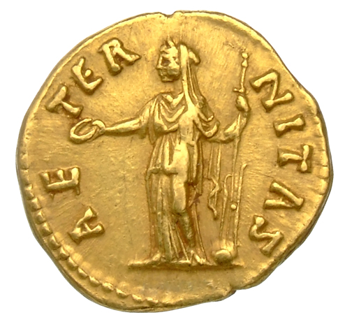 Antoninus Pius reverse — Fortuna, veiled, draped, standing left, holding patera in extended right hand and vertical rudder, sometimes set on globe, in left