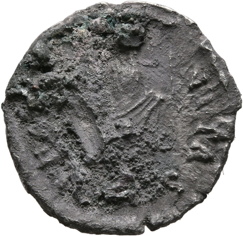 RIC III Antoninus Pius 350Aa (denarius) Antoninus Pius reverse, Providentia, draped, standing left, holding globe in exten...