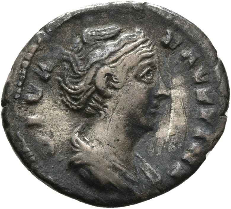 RIC III Antoninus Pius 351a Antoninus Pius obverse, Bust of Faustina the Elder, draped, right, hair elaborately waved in s...