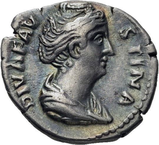 RIC III Antoninus Pius 351a Antoninus Pius obverse, Bust of Faustina the Elder, draped, right, hair elaborately waved in s...