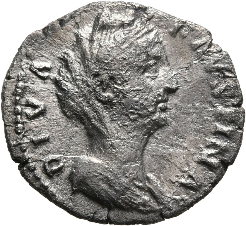 RIC III Antoninus Pius 351b Antoninus Pius obverse, Bust of Faustina the Elder, veiled, draped, right with hair elaboratel...