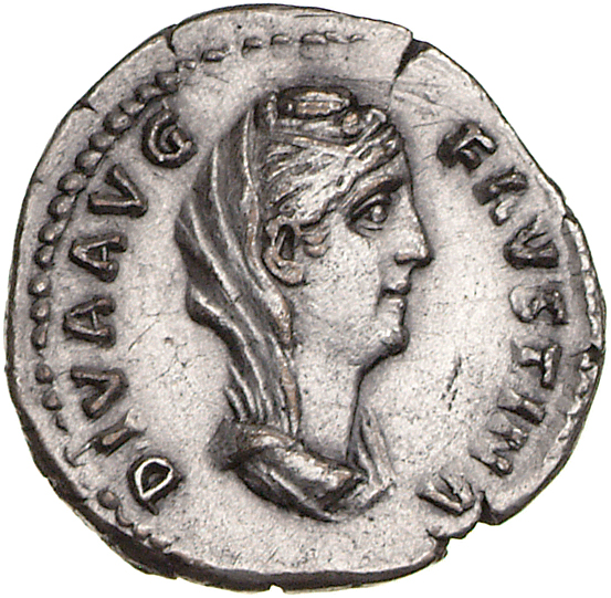 RIC III Antoninus Pius 355b Antoninus Pius obverse, Bust of Faustina the Elder, veiled, draped, right with hair elaboratel...