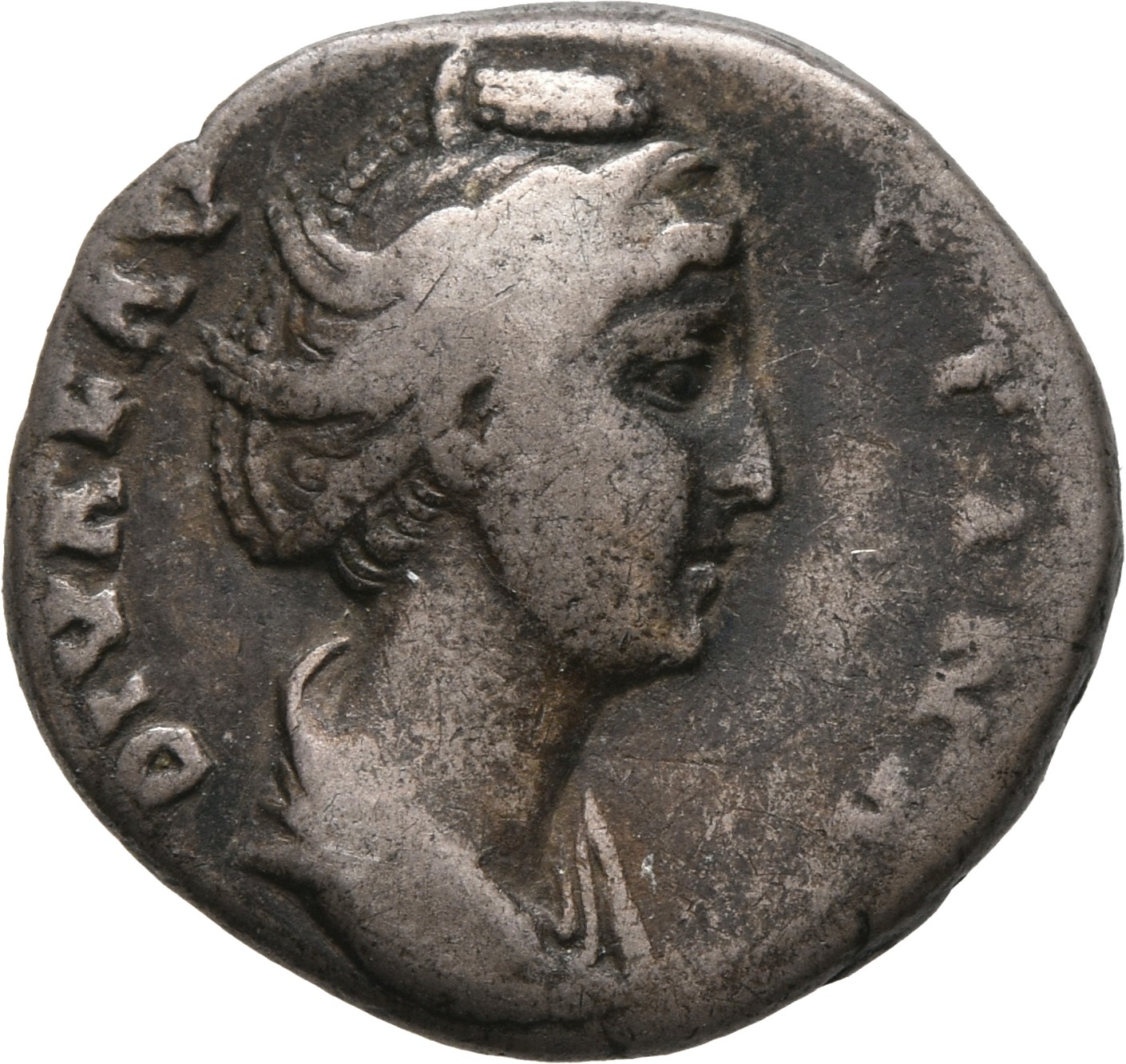 RIC III Antoninus Pius 358 Antoninus Pius obverse, Bust of Faustina the Elder, draped, right, hair elaborately waved in se...