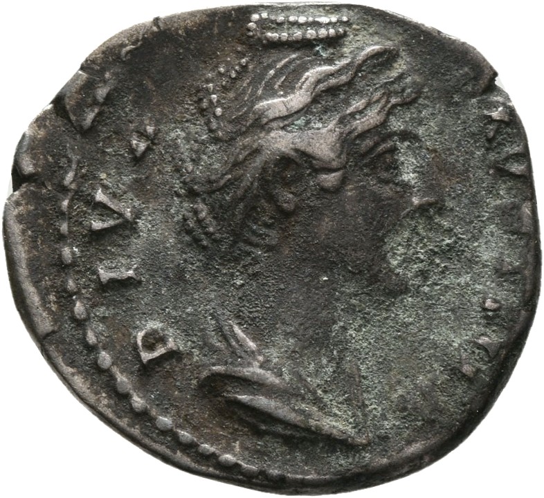 RIC III Antoninus Pius 362 Antoninus Pius obverse, Bust of Faustina the Elder, draped, right, hair elaborately waved in se...