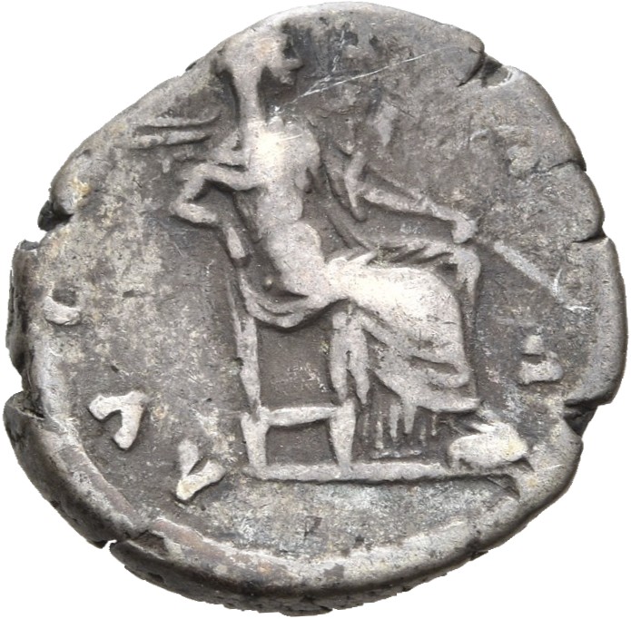 RIC III Antoninus Pius 363 Antoninus Pius reverse, Juno, veiled, draped, seated right on seat with back, resting right arm...