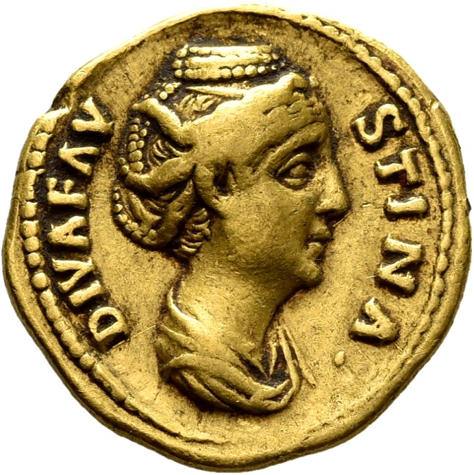RIC III Antoninus Pius 367 Antoninus Pius obverse, Bust of Faustina the Elder, draped, right, hair elaborately waved in se...