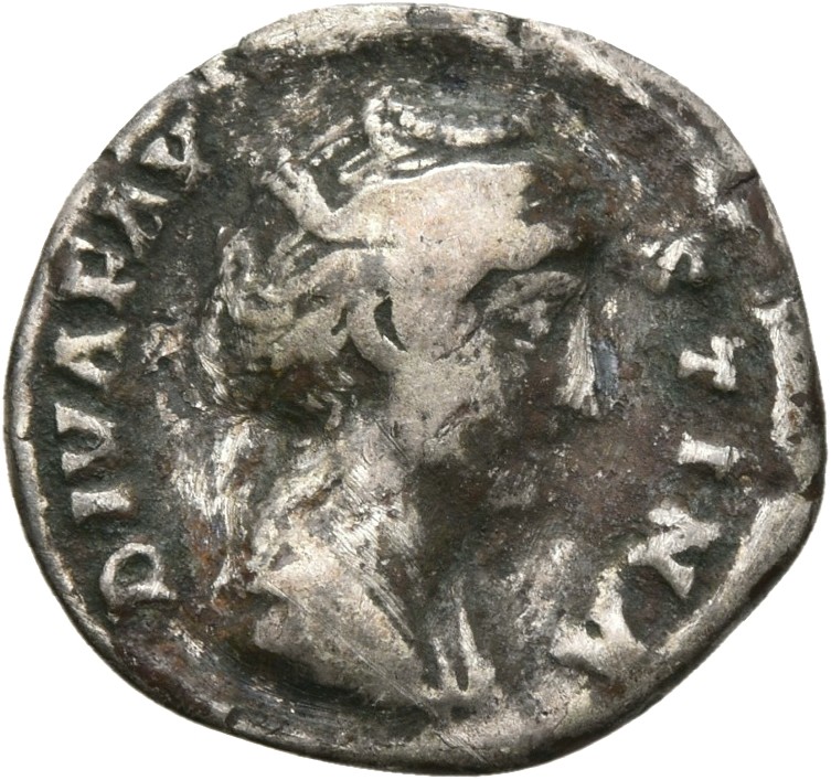RIC III Antoninus Pius 368 Antoninus Pius obverse, Bust of Faustina the Elder, draped, right, hair elaborately waved in se...
