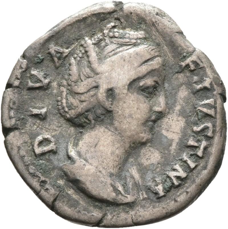 RIC III Antoninus Pius 368 Antoninus Pius obverse, Bust of Faustina the Elder, draped, right, hair elaborately waved in se...
