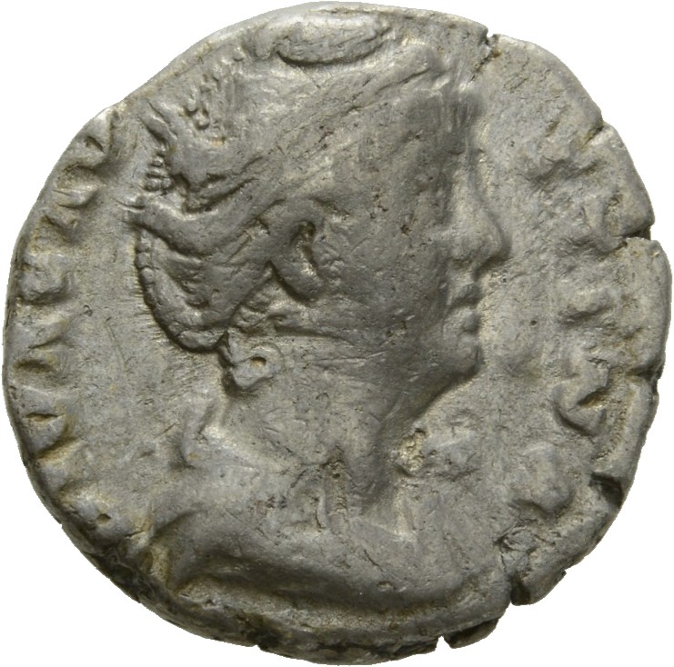 RIC III Antoninus Pius 370 Antoninus Pius obverse, Bust of Faustina the Elder, draped, right, hair elaborately waved in se...