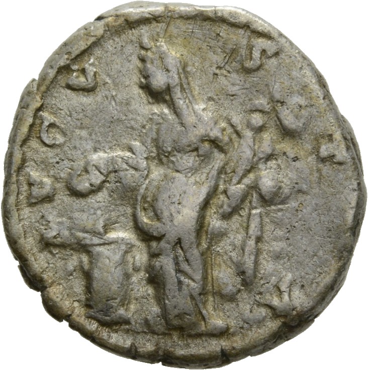 RIC III Antoninus Pius 370 Antoninus Pius reverse, Vesta, veiled, draped, standing left, with patera in right hand sacrifi...